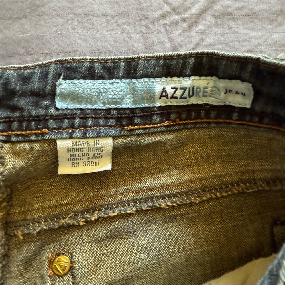 Azzuré Jeans Women’s Y2K Bootcut Denim Pants Mid Rise Whisker Wash Size 14 - Picture 5 of 8